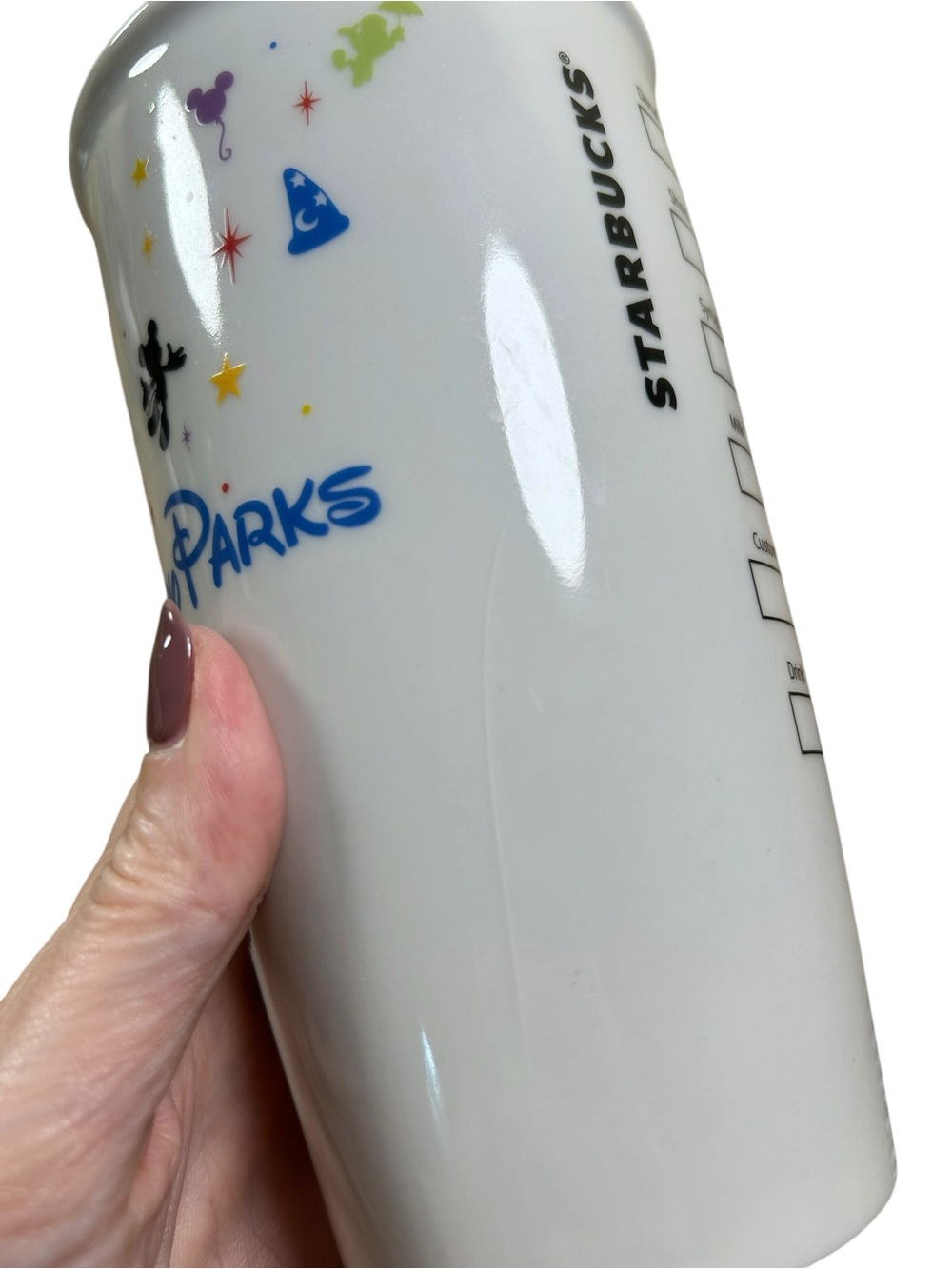 STARBUCKS Disney Parks Ceramic Travel Tumbler 12 Oz Mickey Minnie Icons - Picture 9 of 10